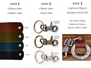 Custom Confirmation Leather Keychain Ring