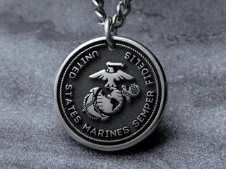 TITANIUM Custom US Marine Corps Necklace