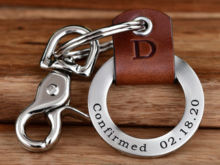 Circle of Love - Custom Leather Keychain Ring
