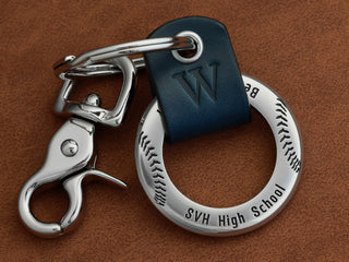 Custom Baseball Leather Keychain