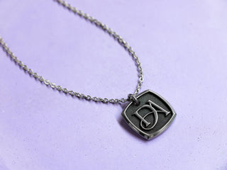 TITANIUM 3D Square Custom Artwork Necklace