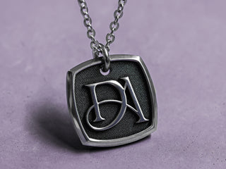 Womens Custom Artwork Logo Necklace made from Titanium, Waterproof Jewelry 