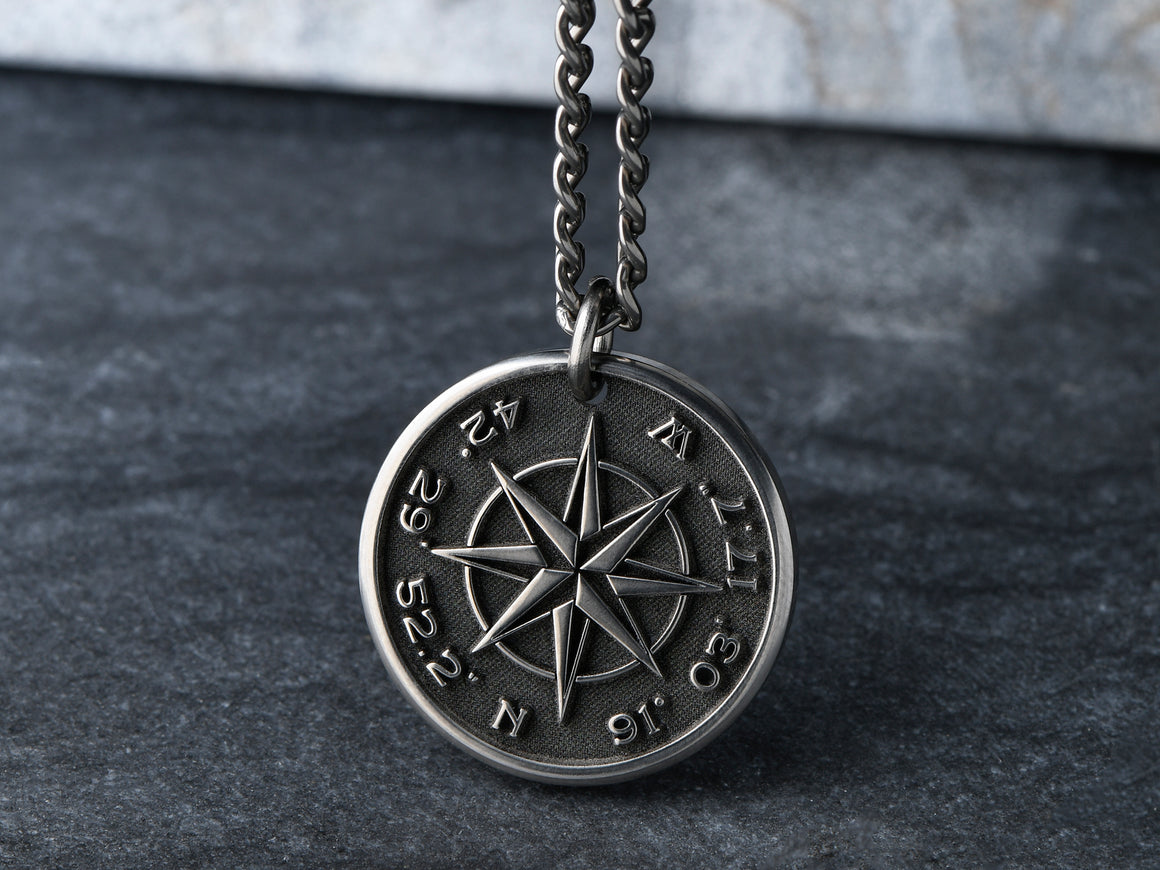 Personalized Compass Pendant Sentimental Gifts for Him Christmas
